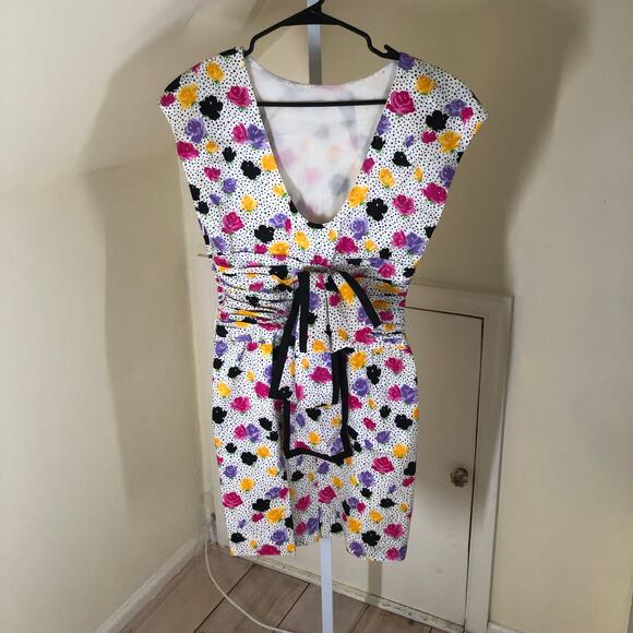 Morton Myles for the Warrens Vintage EUC White Polka Dot Floral Dress 6 - Picture 2 of 5